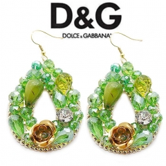 Серьги в стиле D&G зеленые