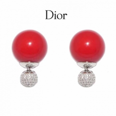 Серьги Mise En Dior красные со стразами 925