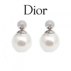 Серьги Mise En Dior жемчужные со стразами 925