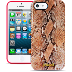 Чехол силиконовый Just Cavalli для iPhone 5 Змеиный коричневый