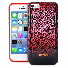 Чехол Just Cavalli для iPhone 5 леопард розовый