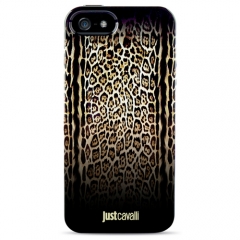Чехол силиконовый Just Cavalli для iPhone 5 Леопард черный