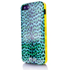 Чехол силиконовый Just Cavalli для iPhone 5 Леопард зеленый