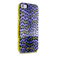 Чехол силиконовый Just Cavalli для iPhone 5 Леопард фиолетовый