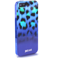 Чехол силиконовый Just Cavalli для iPhone 5 Леопард синий