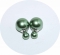 Серьги Dior зеленые жемчужные 925