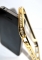 Бампер металлический со стразами для iPhone 5S золотой