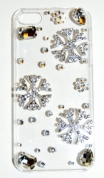 Чехол Снежинки для iPhone 5 со стразами