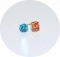 Кольцо на фалангу с голубым и персиковым камнями