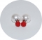 Серьги Dior бусинки красные 925