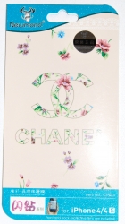 Защитная пленка Шанель для iPhone 4S розовая