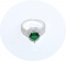 Кольцо в стиле Тиффани сердце зеленое