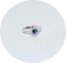 Кольцо Сердечко с синим камнем
