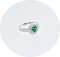 Кольцо Сердечко с зеленым камнем