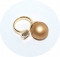 Кольцо в стиле Диор золотое матовое с камнем