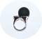 Кольцо в стиле Диор черное матовое