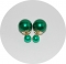 Серьги шарики жемчужные зеленые