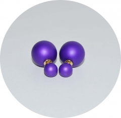 Серьги шарики фиолетовые матовые