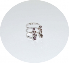 Серебряное кольцо на фалангу с камнями