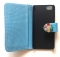 Чехол книжка Цветок для iPhone 5 голубой