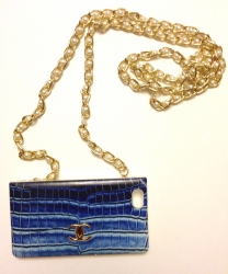 Чехол сумочка Chanel для iPhone 5 синий