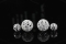 Серьги шарики ажурные из серебра с камнями