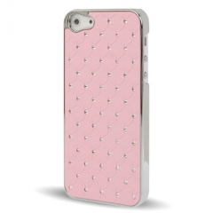 Чехол со стразами для iPhone 5 розовый