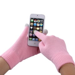 Перчатки для iPhone 5S бледно розовые