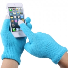 Перчатки для iPhone 5S голубые