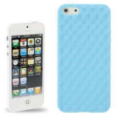 Чехол силиконовый для iPhone 5 матовый голубой