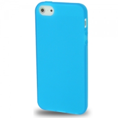Чехол силиконовый для iPhone 5 матовый синий