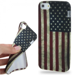 Чехол силиконовый для iPhone 5S Американский флаг