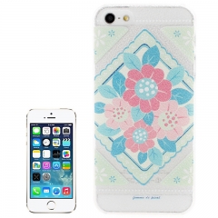Чехол для iPhone 5 Голубые и розовые цветочки