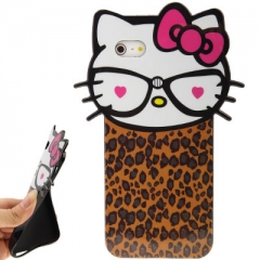 Чехол Hello Kitty для iPhone 5S леопардовый