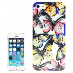 Чехол Бабочки для iPhone 5S синий