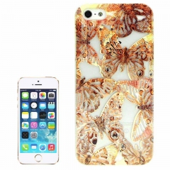 Чехол Бабочки для iPhone 5s золотой