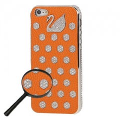 Чехол Swarovski для iPhone 5S оранжевый