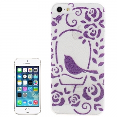 Чехол для iPhone 5 фиолетовая птичка