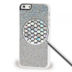 Чехол с блестками для iPhone 5 серый