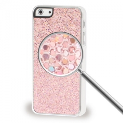 Чехол с блестками для iPhone 5 розовый