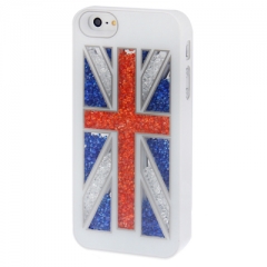 Чехол Британский флаг для iPhone 5 со стразами