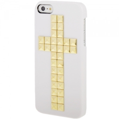 Чехол с клепками Крест для iPhone 5 белый