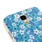 Чехол книжка Цветочки для Samsung Galaxy S4 голубой