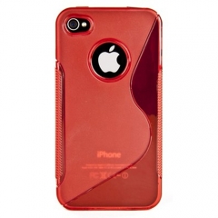 Силиконовый чехол для iPhone 4S красный