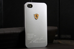 Чехол Ferrari для iPhone 4S серебряный